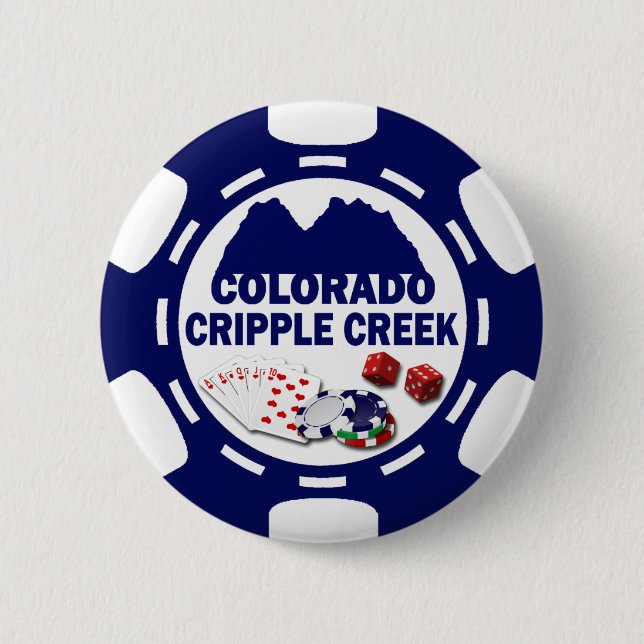CRIPPLE COLORADO POKER CHIP 2 INCH ROUND BUTTON (Front)