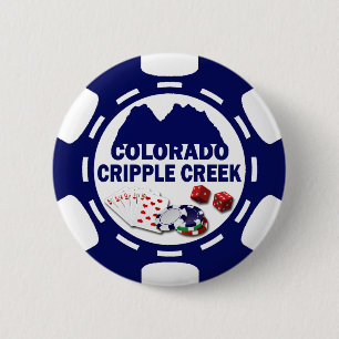 CRIPPLE COLORADO POKER CHIP 2 INCH ROUND BUTTON