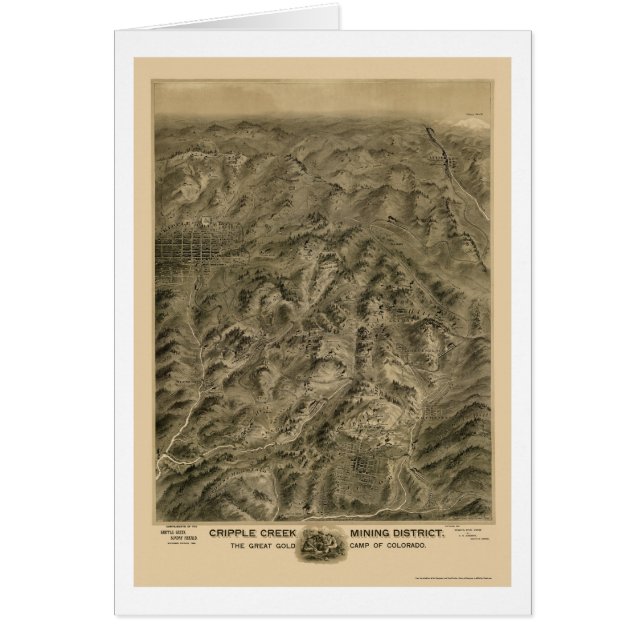 Cripple Creek, CO Panoramic Map - 1895 (Front)