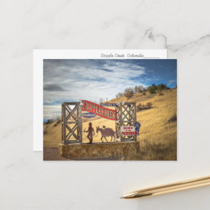 Cripple Creek Colorado Welcome Sign Postcard