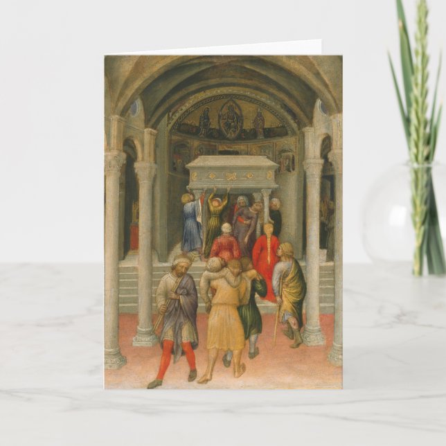 Crippled and Sick Cured at Tomb of St. Nicholas Holiday Card (Front)