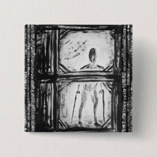 Crippled Man 2 Inch Square Button (Front)