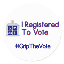 #CripTheVote I REGISTERED stickers (round) small