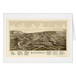 Crique argentée, carte panoramique de NY - 1892