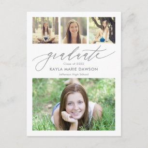 Crisp Collage Editable Colour Graduation Postcard