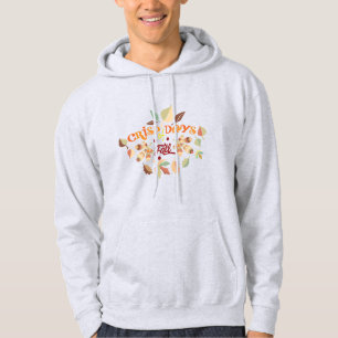 Crisp Days of Fall Autumn Leaves Typography Design Hoodie