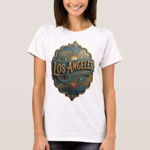 Crisp Gold LOS ANGELES CITY OF ANGELS Slogan Tee
