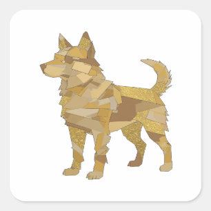 Crisp Grey GOLDEN DOG Gift Sticker