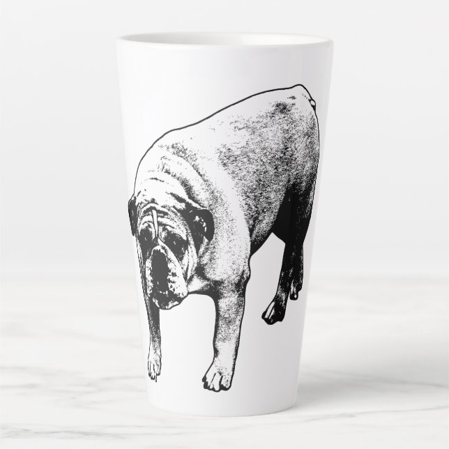 Crisp Noel Bulldog Latte Mug (Front)