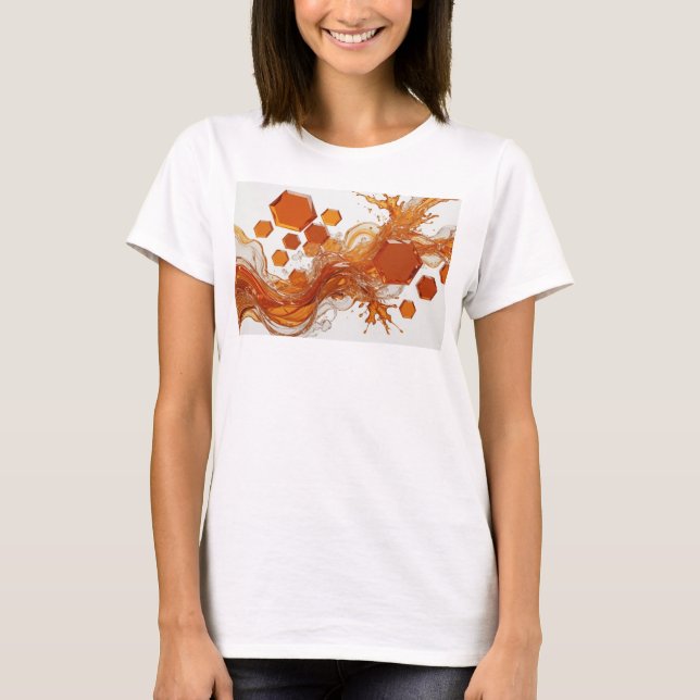 Crisp Orange ABSTRACT ART Design v2 T-Shirt (Front)