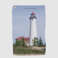 Crisp Point Lighthouse & building golf towel