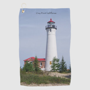 Crisp Point Lighthouse & building golf towel