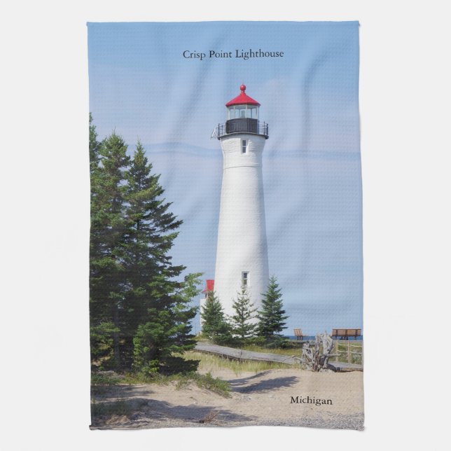 Crisp Point Lighthouse kitchen towel (Vertical)