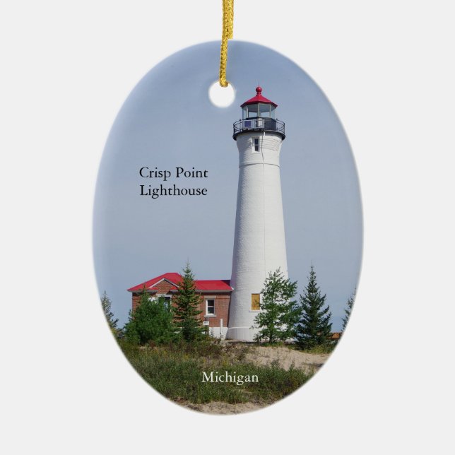 Crisp Point Lighthouse oval ornament (Front)