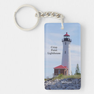 Crisp Point Lighthouse rectangle key chain