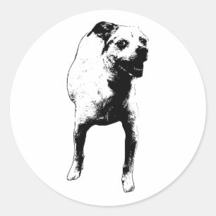 Crisp Pup, Tiny Smile Classic Round Sticker