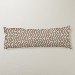 Crisp Sharp Opposing Arrows Chevron Brown Neutral Body Pillow