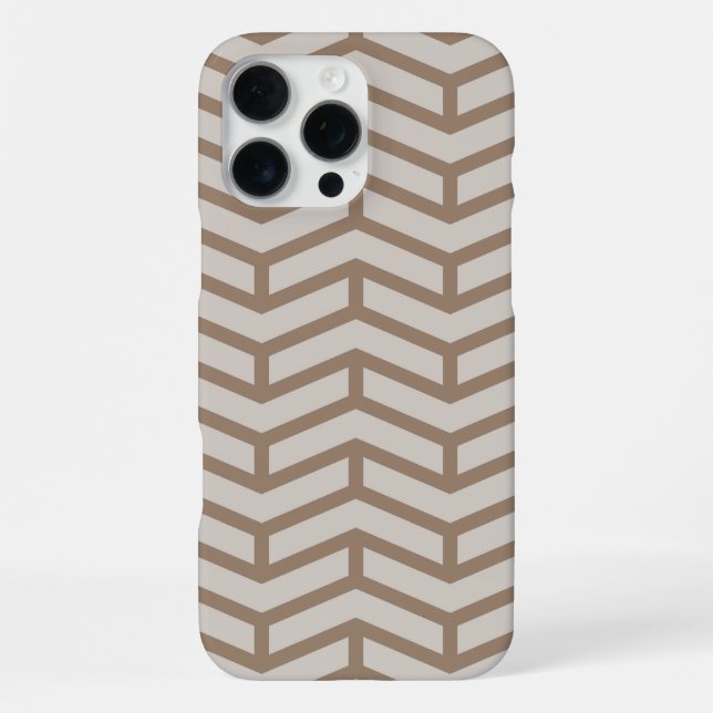 Crisp Sharp Opposing Arrows Chevron Brown Neutral iPhone Case (Back)