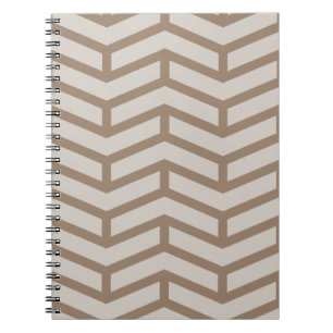 Crisp Sharp Opposing Arrows Chevron Brown Neutral Notebook