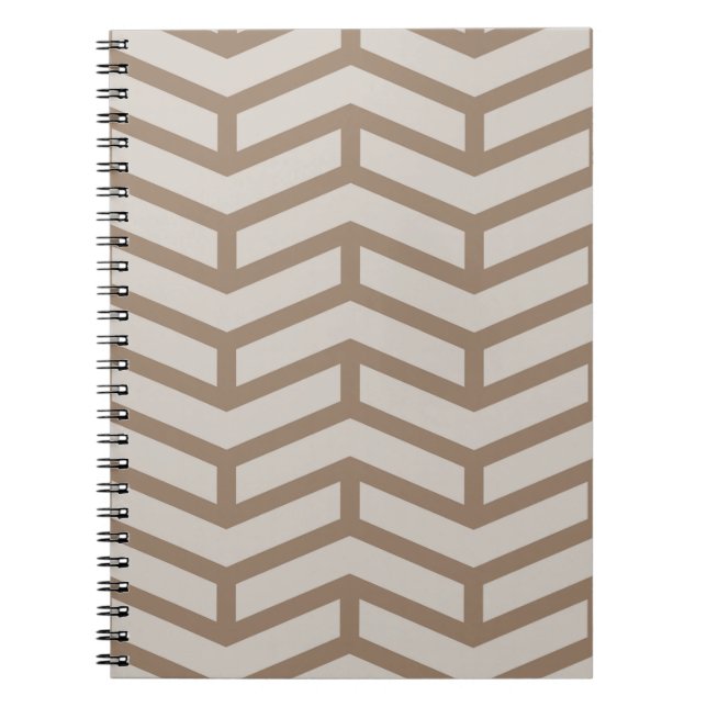 Crisp Sharp Opposing Arrows Chevron Brown Neutral Notebook (Front)