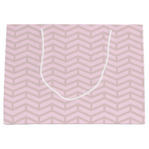 Crisp Sharp Opposing Arrows Chevron Pink Neutral Large Gift Bag