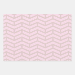 Crisp Sharp Opposing Arrows Chevron Pink Neutral Wrapping Paper Sheet