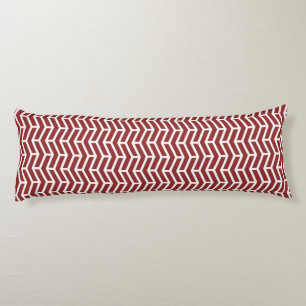 Crisp Sharp Opposing Arrows Chevron Red White Body Pillow