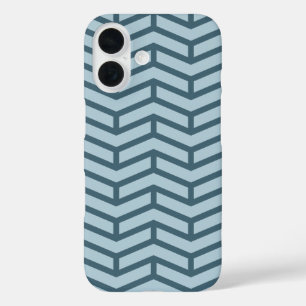 Crisp Sharp Opposing Arrows Chevron Two Tone Blues iPhone 16 Case