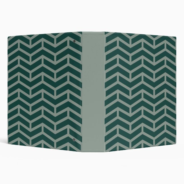 Crisp Sharp Opposing Arrows Chevron Two Tone Green Binder (Background)