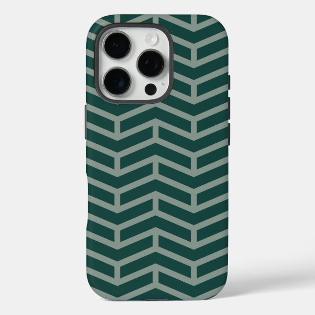 Crisp Sharp Opposing Arrows Chevron Two Tone Green Case-Mate iPhone Case (Back)