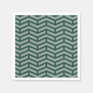 Crisp Sharp Opposing Arrows Chevron Two Tone Green Napkin