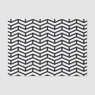 Crisp Sharp Opposing Arrows Chevron White Black Tissue Paper