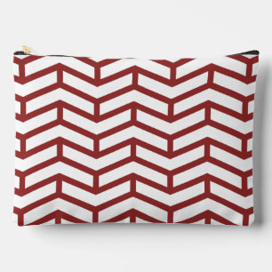 Crisp Sharp Opposing Arrows Chevron White Red Accessory Pouch
