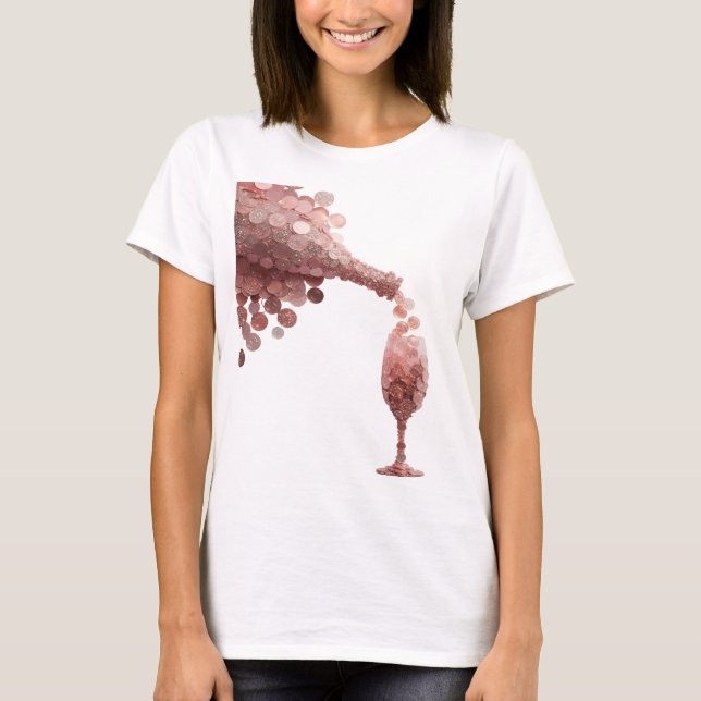 Crisp Silver ABSTRACT ART Statement Design T-Shirt (Front)