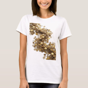 Crisp Silver GOLDEN RAIN Modern Design T-Shirt