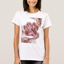 Crisp Silver PINK JEWELRY PAW 3D Text Art