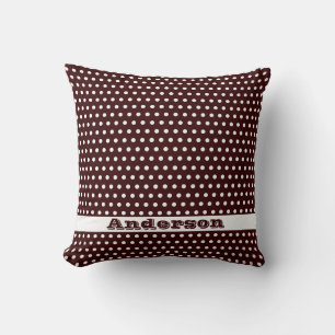 Crisp White Polkadot Pattern Throw Pillow