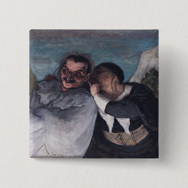 Crispin and Scapin 2 Inch Square Button (Front)