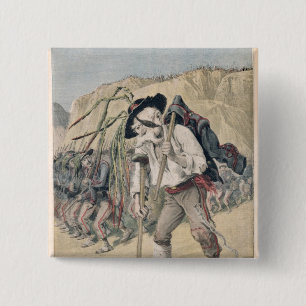 Crispi's Defeat caricature 2 Inch Square Button