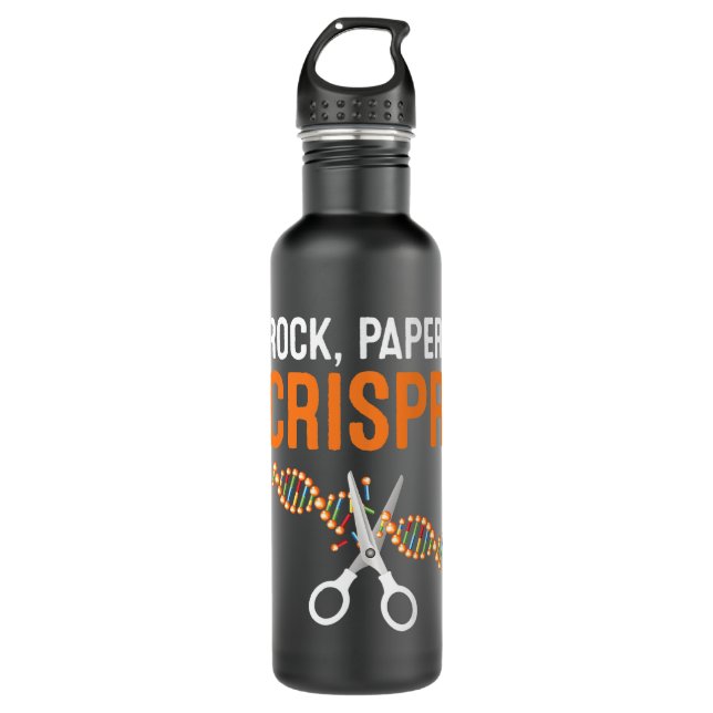 Crispr Rock Paper Scissors Scientist Biologist Gif 710 Ml Water Bottle (Front)