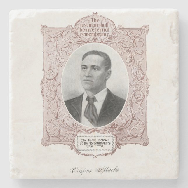 Crispus Attucks: Martyr of American Revolution Stone Coaster (Front)