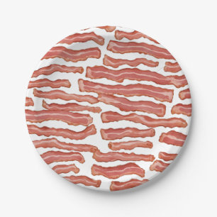 Crispy Bacon Patterned Paper Plate