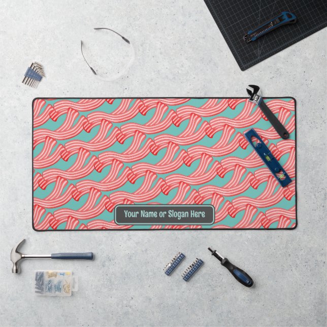 Crispy Bacon Rashers: Fave Food & Own Funny Slogan Desk Mat (Workstation)