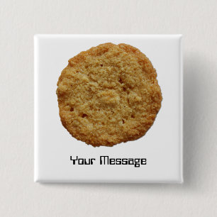Crispy Baked Cookie Badge Name Tag 2 Inch Square Button