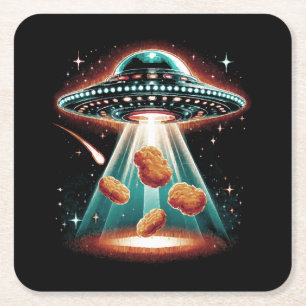 Crispy Chicken Nugget Square Paper Coaster