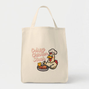 Crispy Chicken Steak Cute Cartoon Food Pun Kawaii  Tote Bag