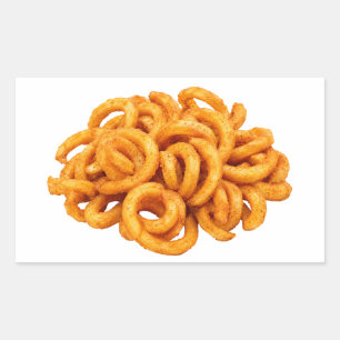 Crispy Curly Fries on White Backdrop Sticker