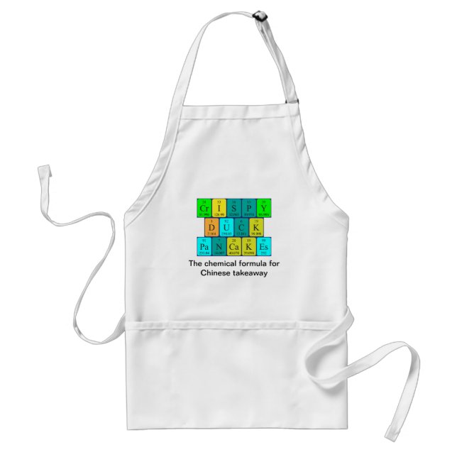 Crispy Duck Pancakes periodic table word apron 3 (Front)