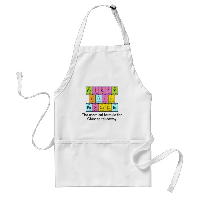 Crispy Duck Pancakes periodic table word apron 4 (Front)