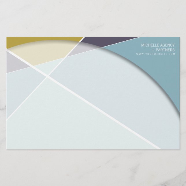 Criss Cross Geometric Pattern Stylish Mod Art Stationery (Front)